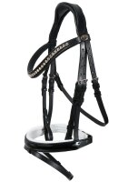 Wiesbaden bridle black/silver with white lining LACK COB