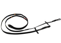 Reins multicoloured black/silver with colourful stoppers FULL
