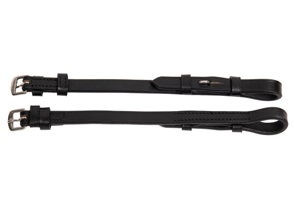 Backenstücke mit Zaumhaken schwarz/silber paarweise XFULL