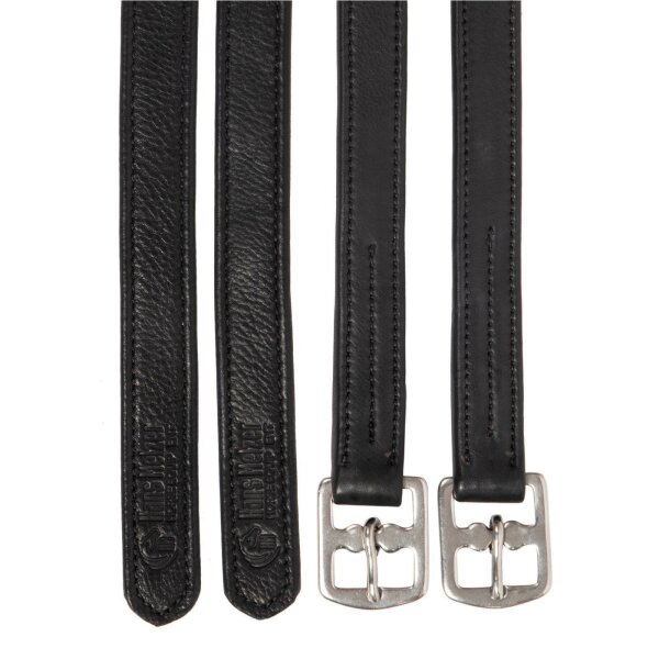 Soft touch stirrup leathers, black, 140