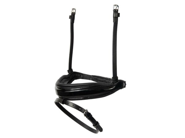 Reithalfter Comfort englisch kombiniert schwarz/silber schwarz unterlegt Lack Cob