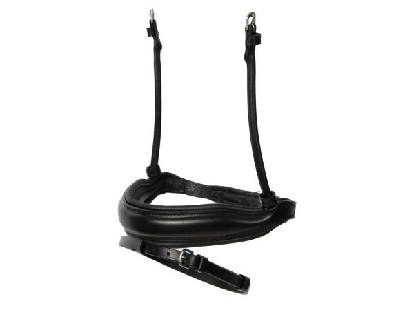 Reithalfter Comfort rundgenäht englisch kombiniert schwarz/silber schwarz unterlegt matt Full