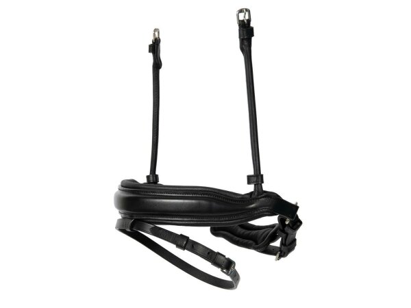 Reithalfter Comfort rundgenäht schwedisch kombiniert schwarz/silber schwarz unterlegt matt Full