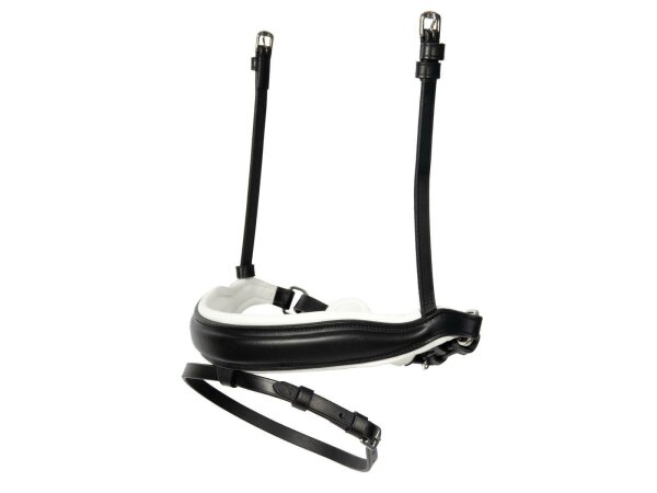 Neusriem Comfort Zweeds gecombineerd zwart/zilver wit onderliggend mat Full