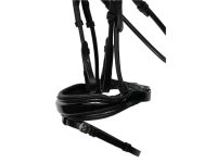 Trense Aachen rundgenäht englisch kombiniert schwarz/silber schwarz unterlegt Lack Full