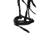 Trense Aachen rundgenäht englisch kombiniert schwarz/silber schwarz unterlegt matt Full