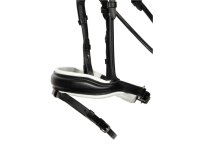 Trense Aachen rundgenäht schwedisch kombiniert schwarz/silber weiß unterlegt matt Cob