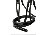 Hagen English combined bridle black/silver black underlay lacquer cob