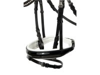 Trense Hagen englisch kombiniert schwarz/silber weiß unterlegt Lack Full