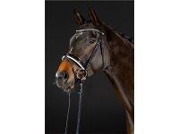 Trense Hagen englisch kombiniert schwarz/silber weiß unterlegt Lack Full