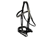 Hagen Swedish combined bridle black/silver black underlay...