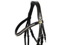 Hagen Swedish combined bridle black/silver white underlay matt cob