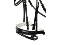 Hagen Swedish combined bridle black/silver white underlay matt cob