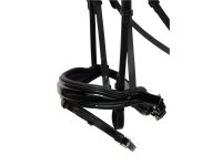 Trense Wiesbaden Comfort schwedisch kombiniert schwarz/silber schwarz unterlegt Lack Full