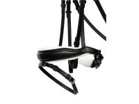 Trense Wiesbaden Comfort schwedisch kombiniert schwarz/silber weiß unterlegt matt Cob