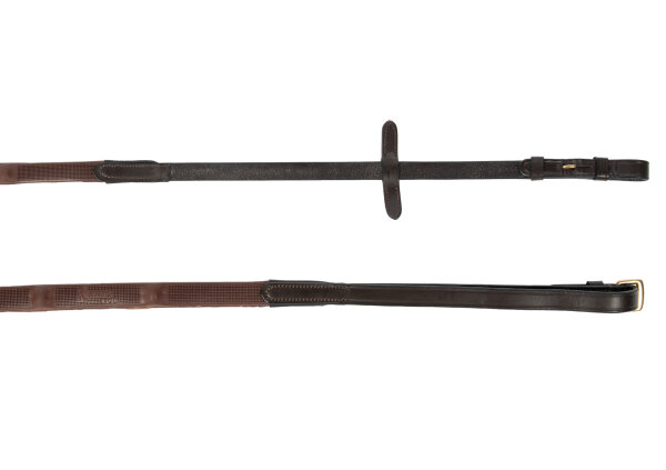 Ultragrip rubber reins, brown/brass, cob