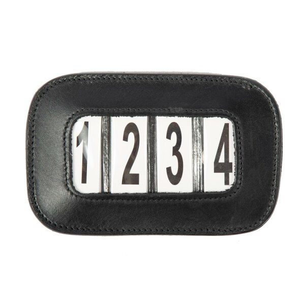 Leather head number, 4 digits, black
