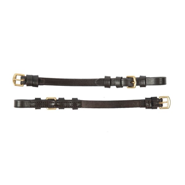 Cheek pieces brown/brass in pairs FULL