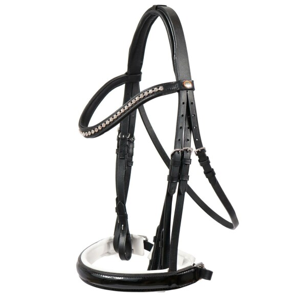 Kandare Hamburg LACK schwarz/silber COB