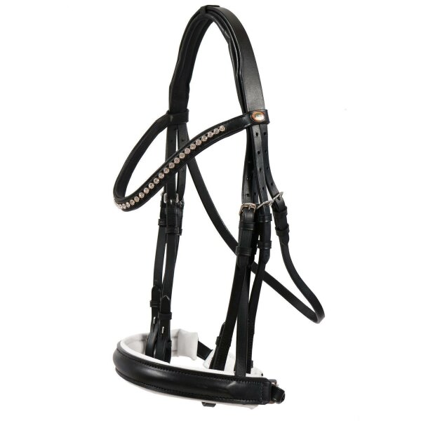 Stang en Trens Hoofdstel Hamburg zwart/zilver COB