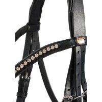 Stang en Trens Hoofdstel Hamburg zwart/zilver COB