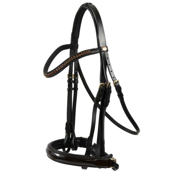 Kandare Krusemark schwarz/braun messing LACK PONY