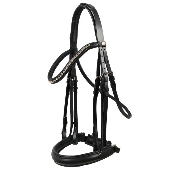 Kandare Wiesbaden schwarz/silber PONY