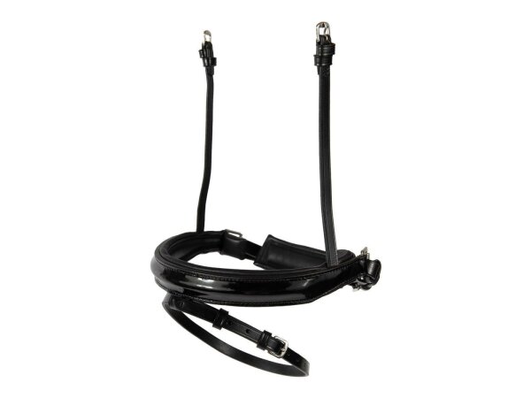 Reithalfter breit LACK schwedisch kombiniert schwarz unterlegt XFULL