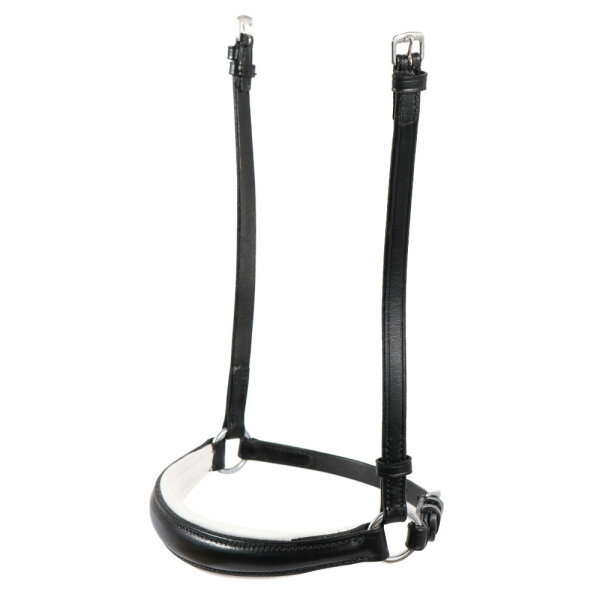 Special Hanoverian bridle strap black/silver with white lining COB