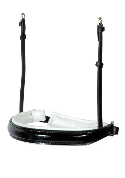 Kandarenreithalfter Hamburg LACK schwarz/silber weiß unterlegt COB