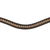 Stirnriemen Berlin braun mit kleinen honigfarbenen Steinen COB