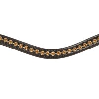 Stirnriemen Bonn braun mit gro&szlig;en braunen Steinen XFULL