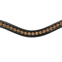 Bonn browband, black with large brown stones, XFULL