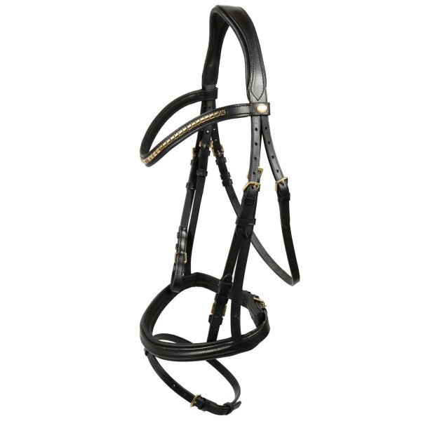 Bredeneek bridle black/brass FULL