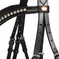 Wiesbaden bridle, black/silver crystals with black backing, FULL