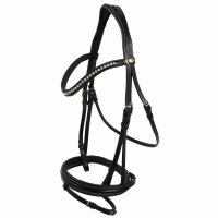 Trense Wiesbaden schwarz/silberne Kristalle schwarz unterlegt XFULL