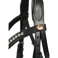 Trense Valluhn schwarz/silber schwedisches Reithalfter PONY