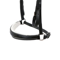 Trense Valluhn schwarz/silber hannoversches Reithalfter wei&szlig; unterlegt LACK XFULL