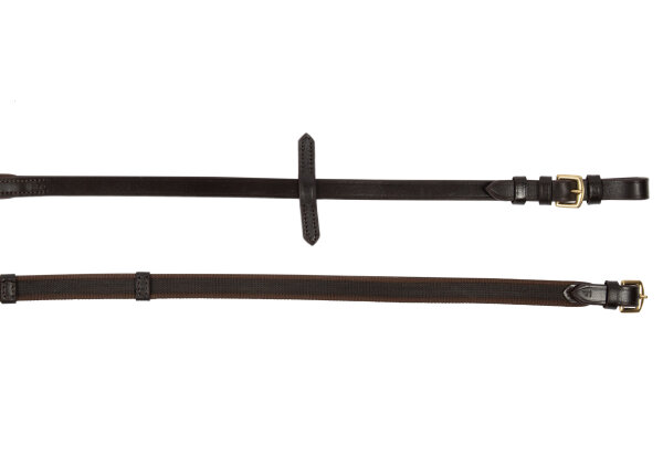 Zügel feingummiert braun/messing XFULL