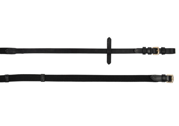 Teugelriem zwart/messing COB