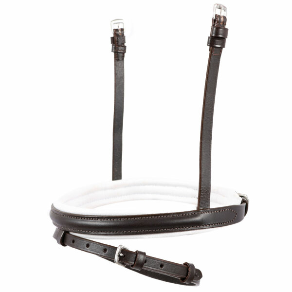 Reithalfter spezial englisch kombiniert braun/silber wei&szlig; unterlegt PONY