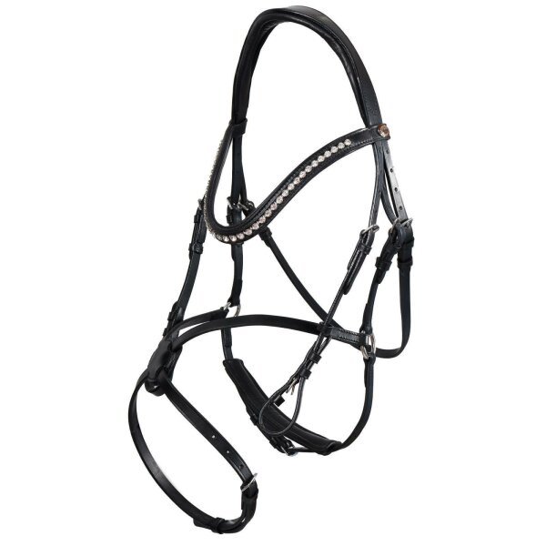 Valluhn bridle black/silver Mexican FULL
