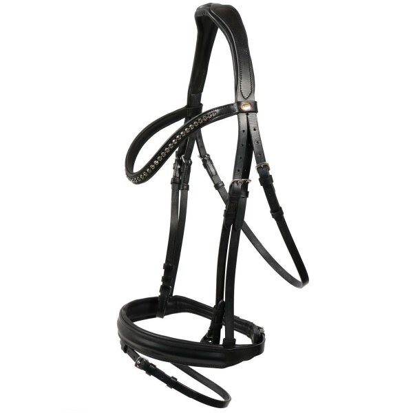 Trense Luhm&uuml;hlen schwarz/silber dunkle Kristalle PONY