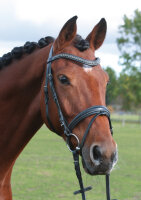 Trense Badminton schwarz/silber PONY