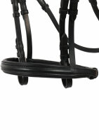 Hoofdstel Valluhn zwart/zilver Engels neusriem zonder sluitriem FULL