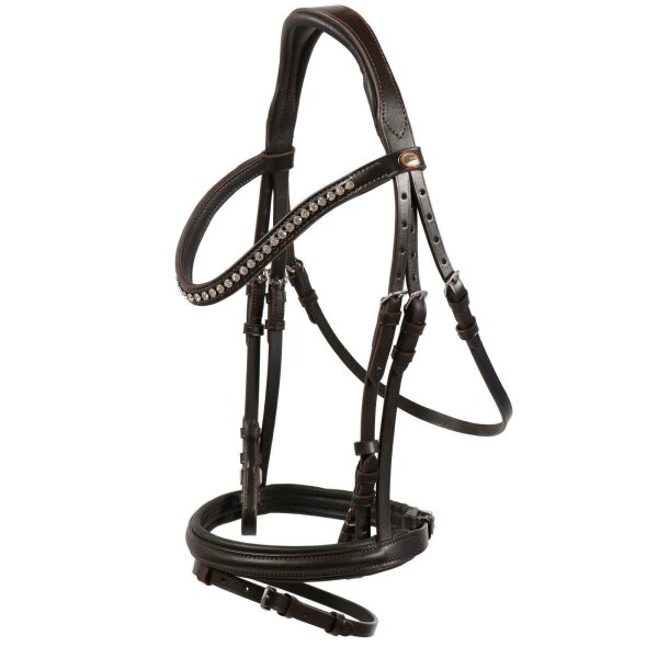 Trense Calgary englisches Reithalfter braun/silber COB