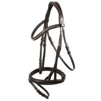 Trense Calgary englisches Reithalfter braun/silber LACK XFULL