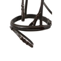 Trense Calgary englisches Reithalfter braun/silber LACK XFULL