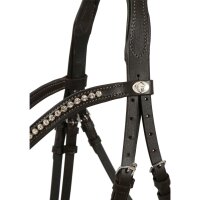 Trense Calgary schwedisches Reithalfter braun/silber PONY